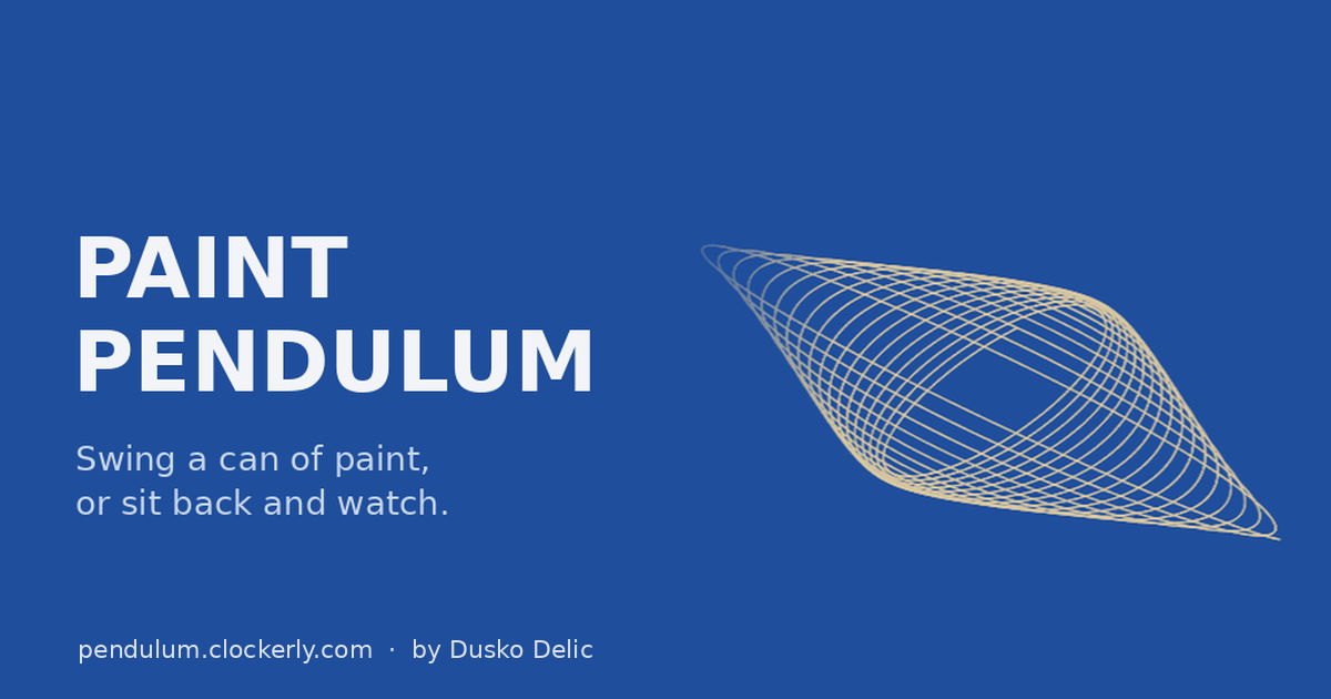 Paint Pendulum: coloured spirals painted by a swinging can